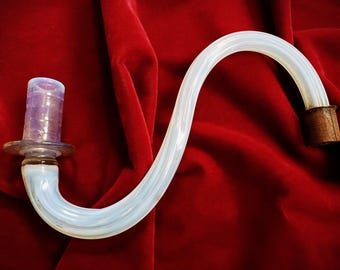 Murano milky blue glass chandelier arm pre electric candle only Circa 1890