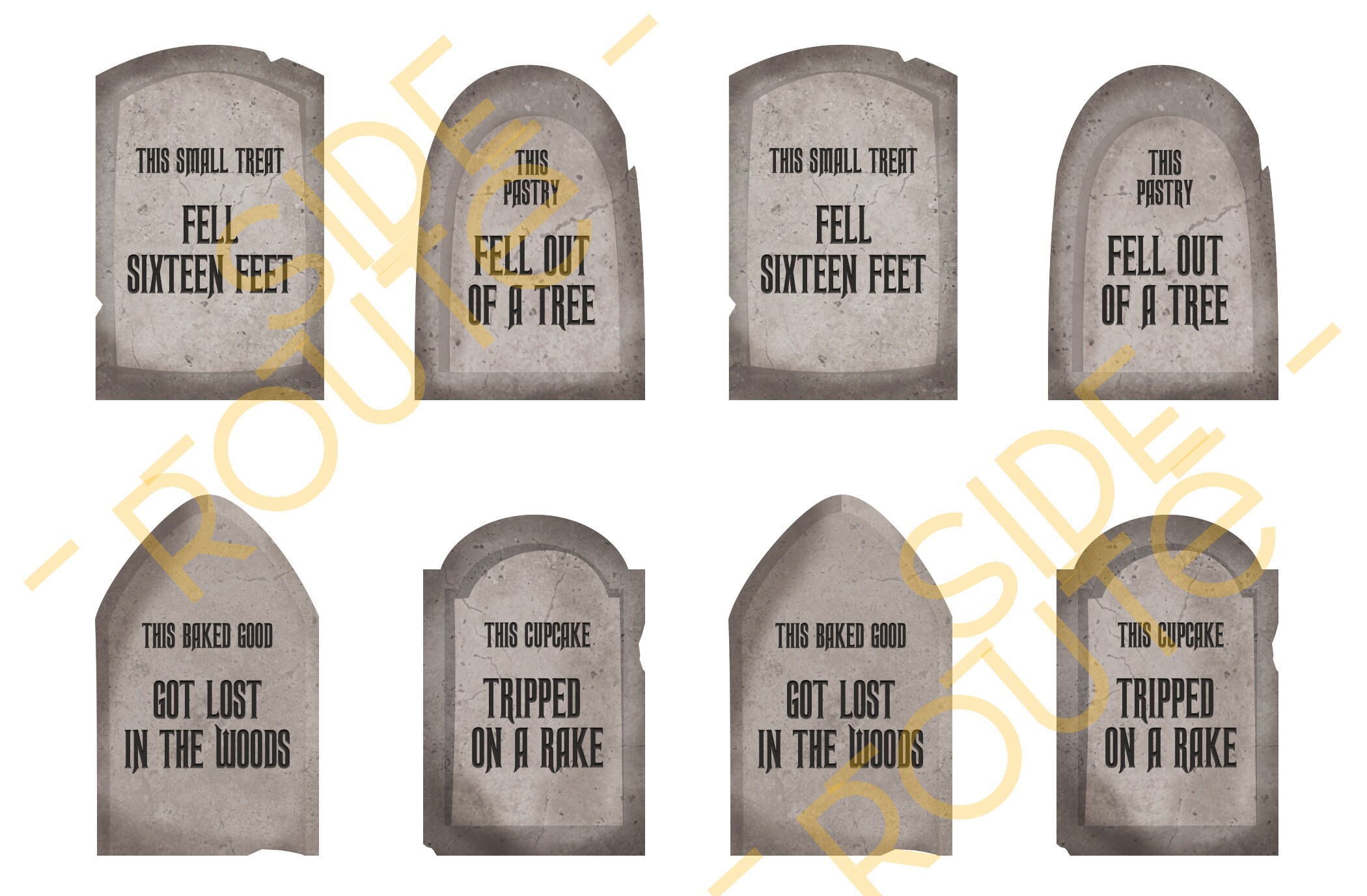 Tombstone Cupcake Toppers Printable Halloween Gravestones Etsy