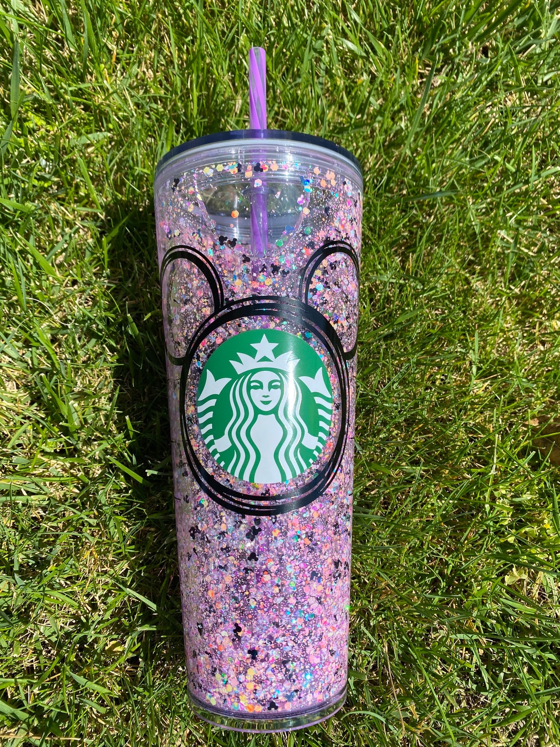 Starbucks pink tumbler Pink glitter tumbler Venti size Etsy