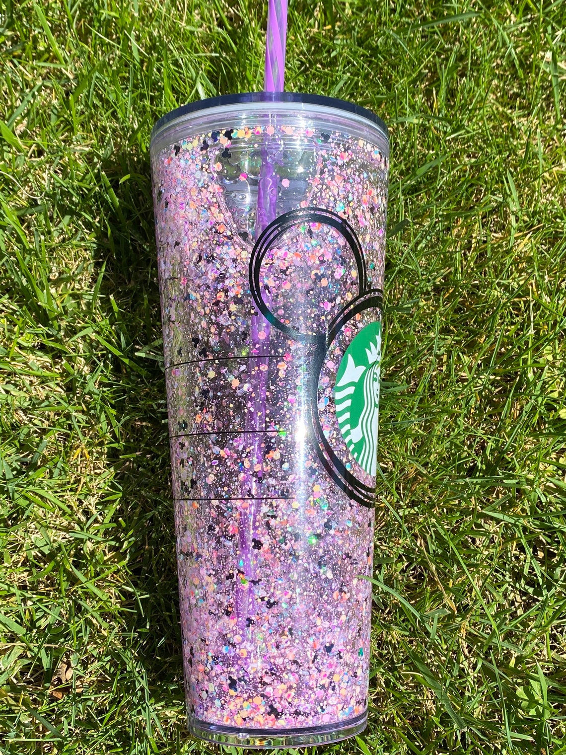 Starbucks pink tumbler Pink glitter tumbler Venti size Etsy