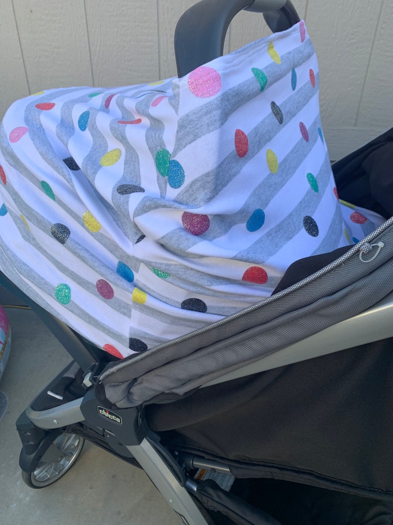 rainbow dots and stripes Baby Car Seat Cover carrier cover baby shower gift stretchy nursing cover stretchy car seat cover