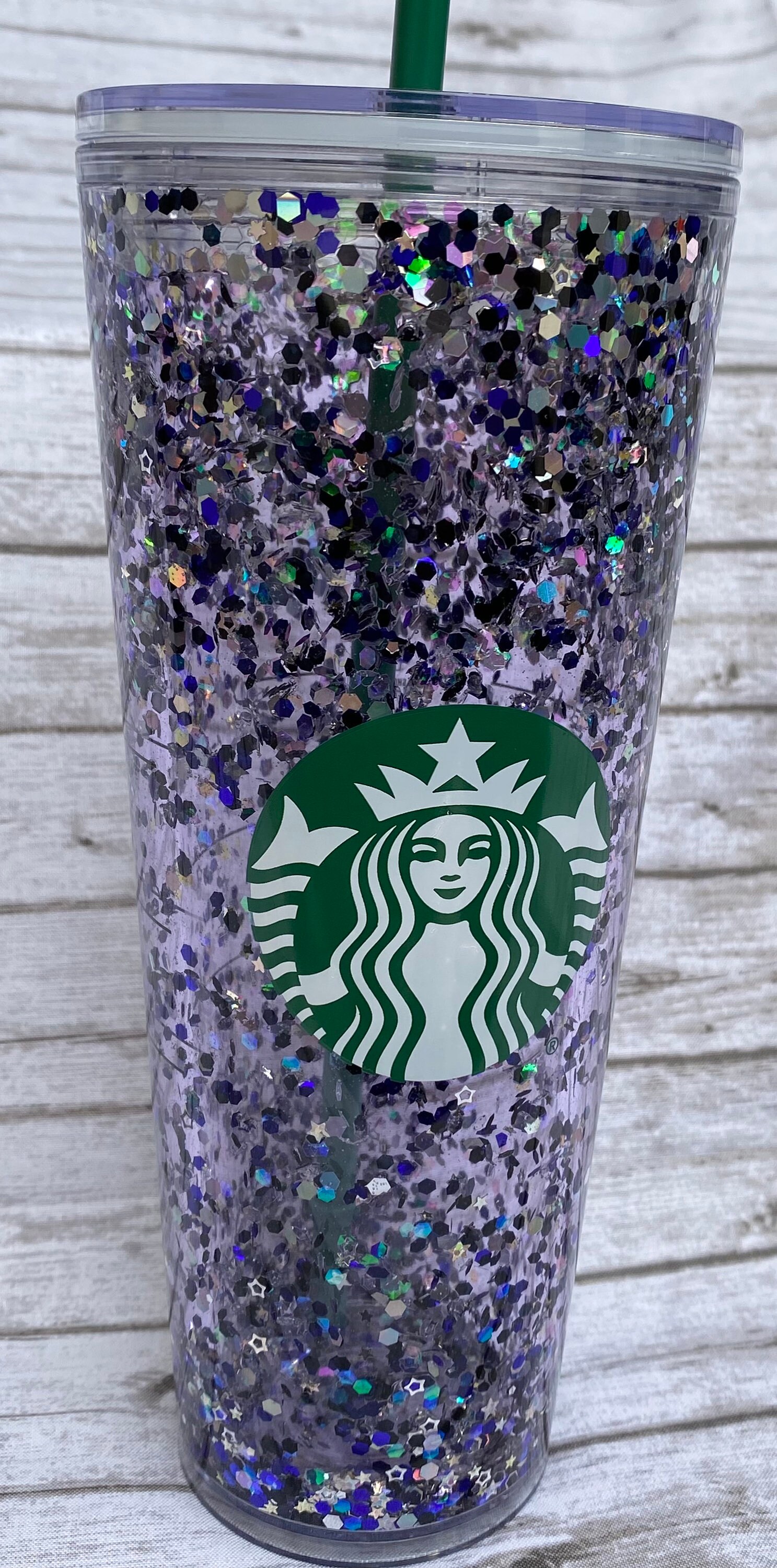 Starbucks purple glitter tumbler Silver star tumbler Etsy
