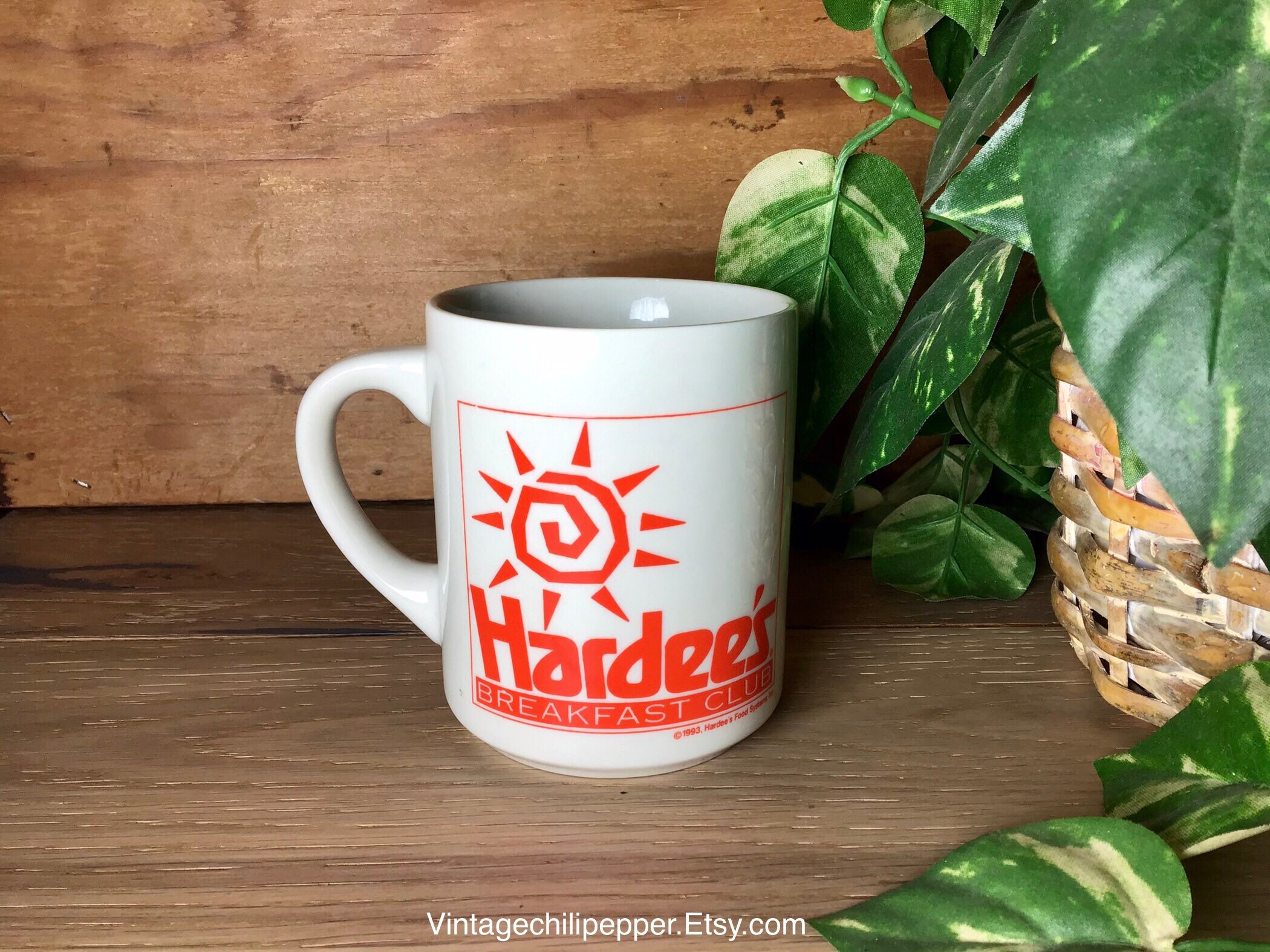 Vintage Hardees Coffee Mug. Hardees Breakfast Club Mug. Etsy