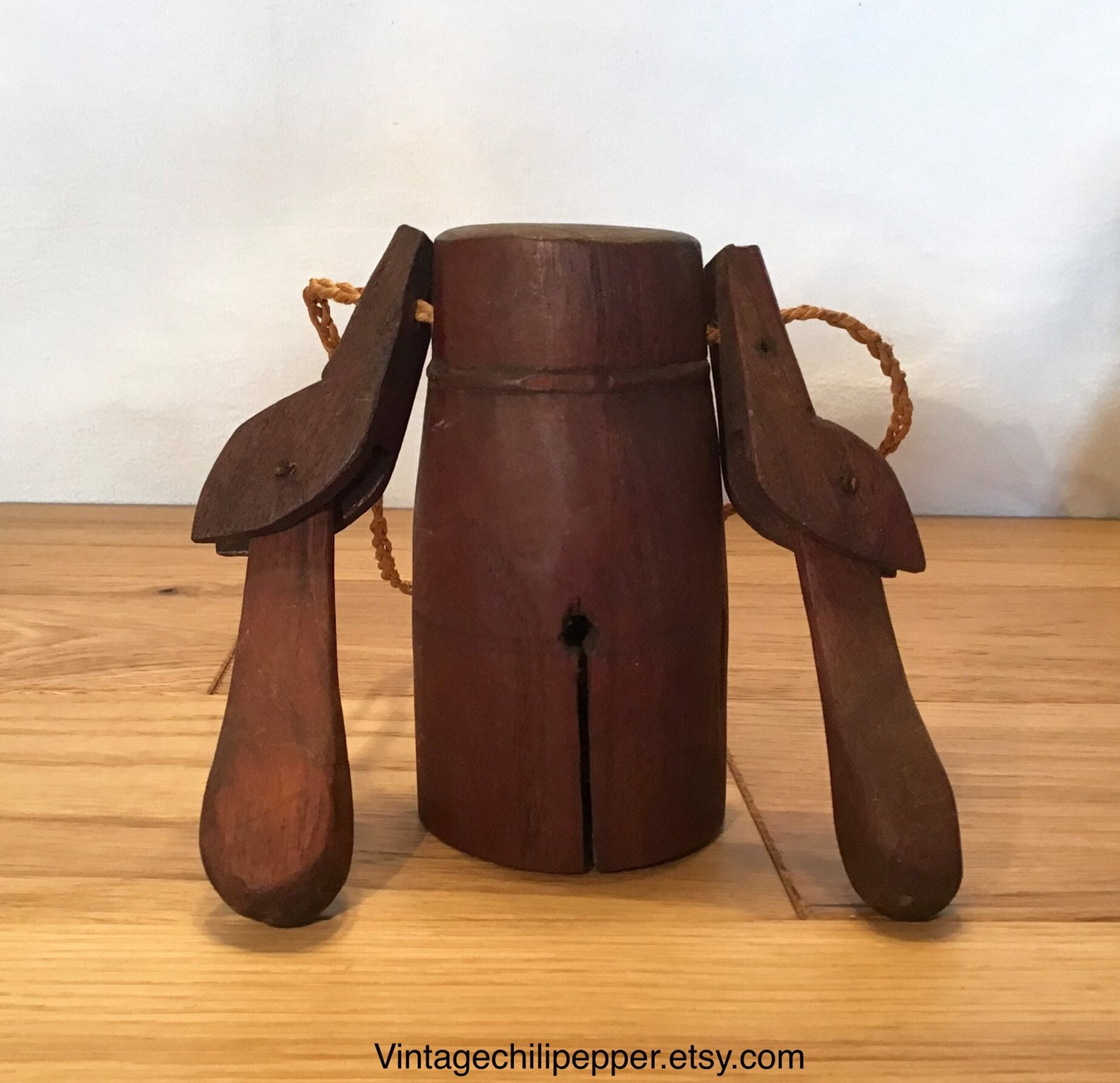 Antique Wood Cowbell. Tribal Teak Wood. Vintage Cowbell. Etsy