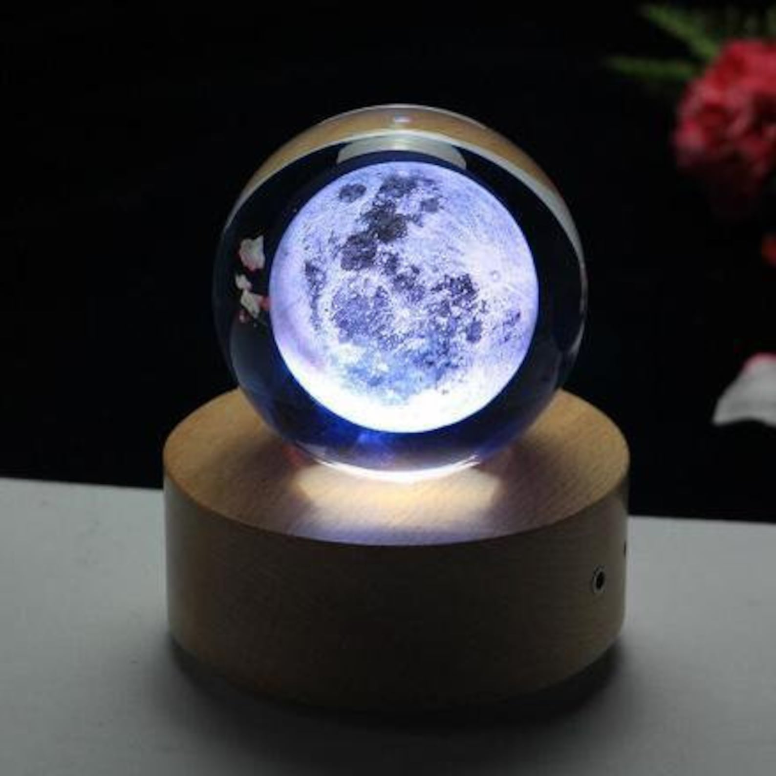 3D Moon Lamp Crystal Etched Moon Space Gift Astronomy Gift | Etsy