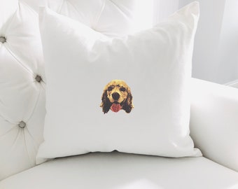 CUSTOM Embroidery Pet Pillowcase Throw Pillow Decor Velvet Pillow Cover Dog Cat Gift