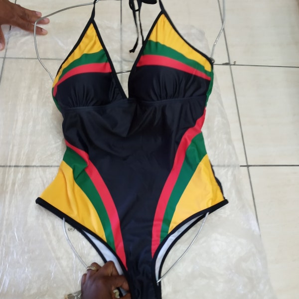 Jamaican Rasta Colours One Piece Bikini