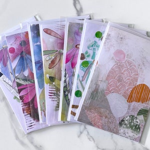 Cartes de voeux artistiques, paquet de 7 assorties