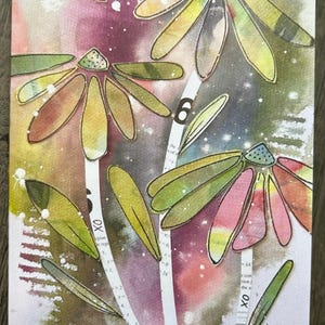 Carte d'art florale imprimée en aquarelle.