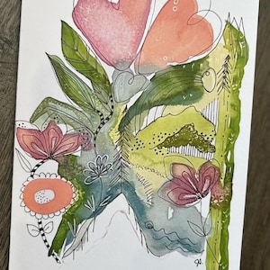 Carte d'art imprimée aquarelle.