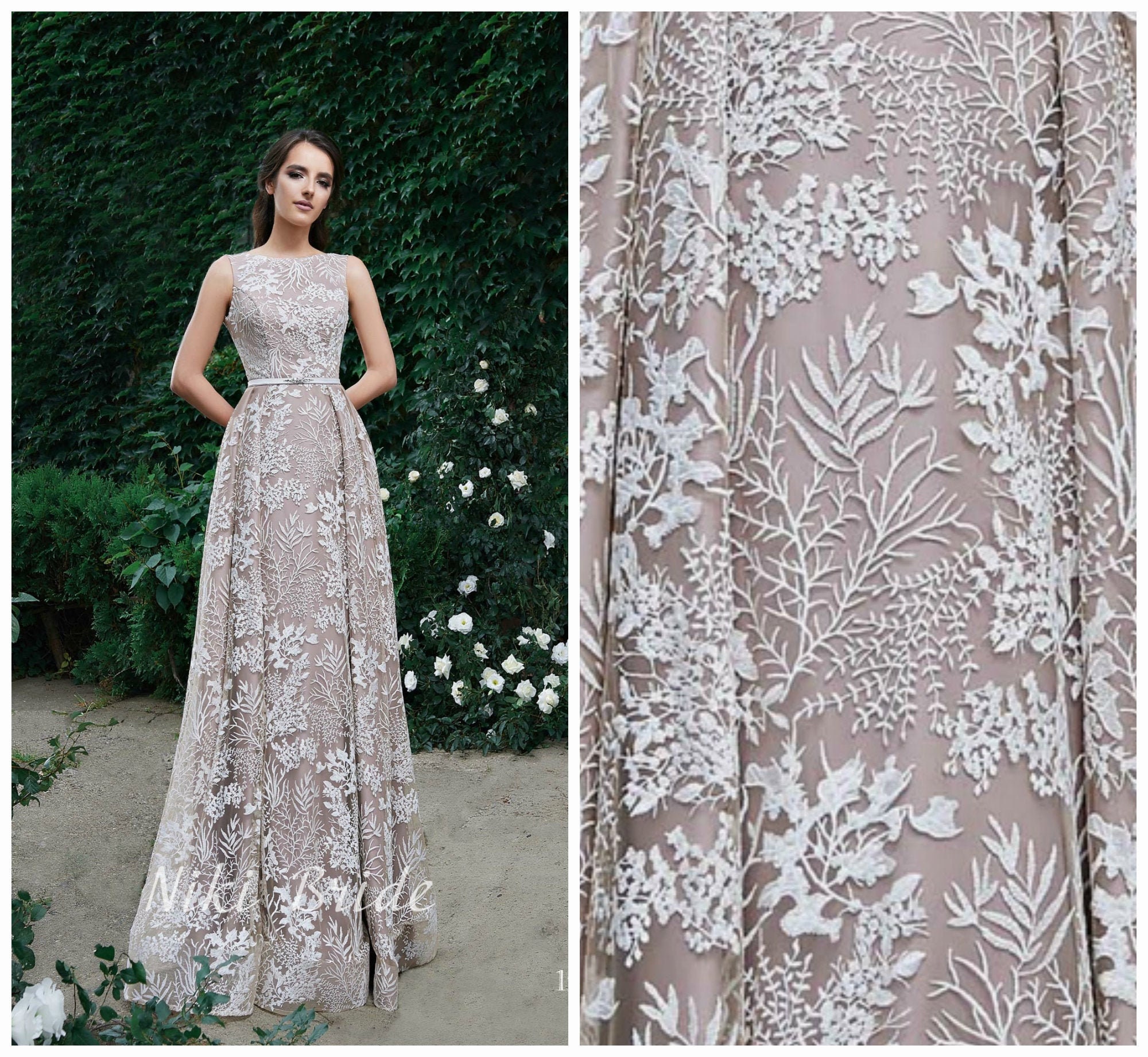 Precioso vestido de encaje con guipure a base de hierbas. La - Etsy México Precioso vestido de encaje con guipure a base de hierbas. La - Etsy México