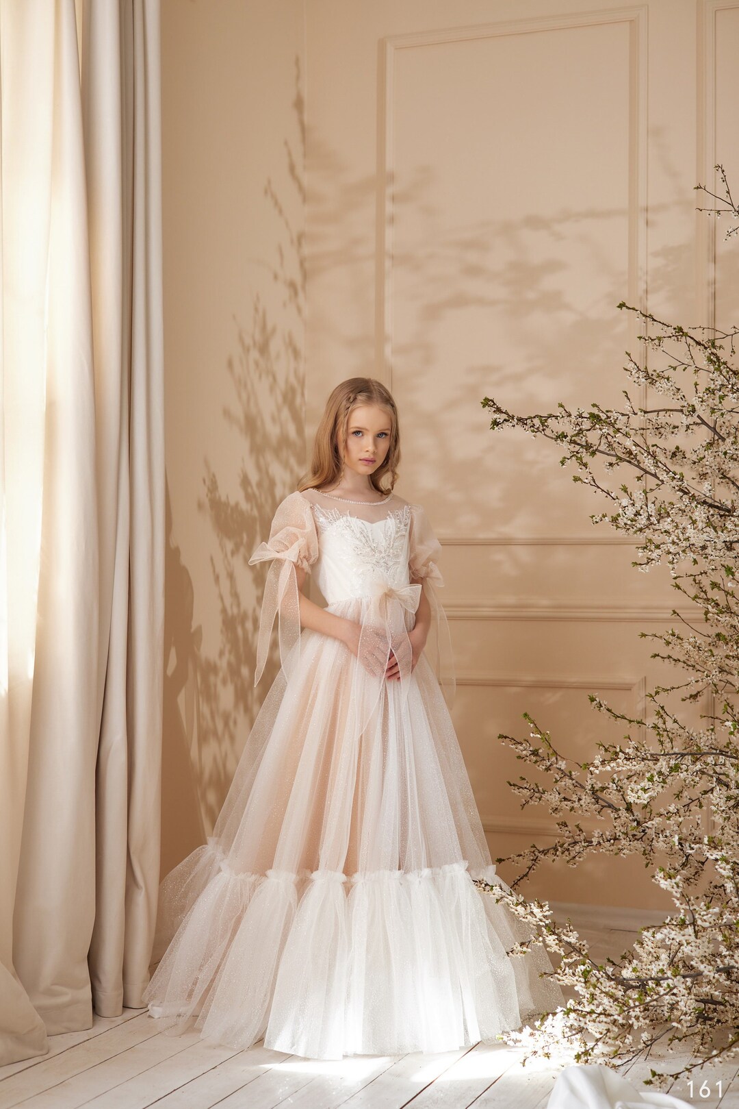 PRINCIPESSA TULLE” EMBROIDERED COMMUNION & CEREMONY DRESS main image 0