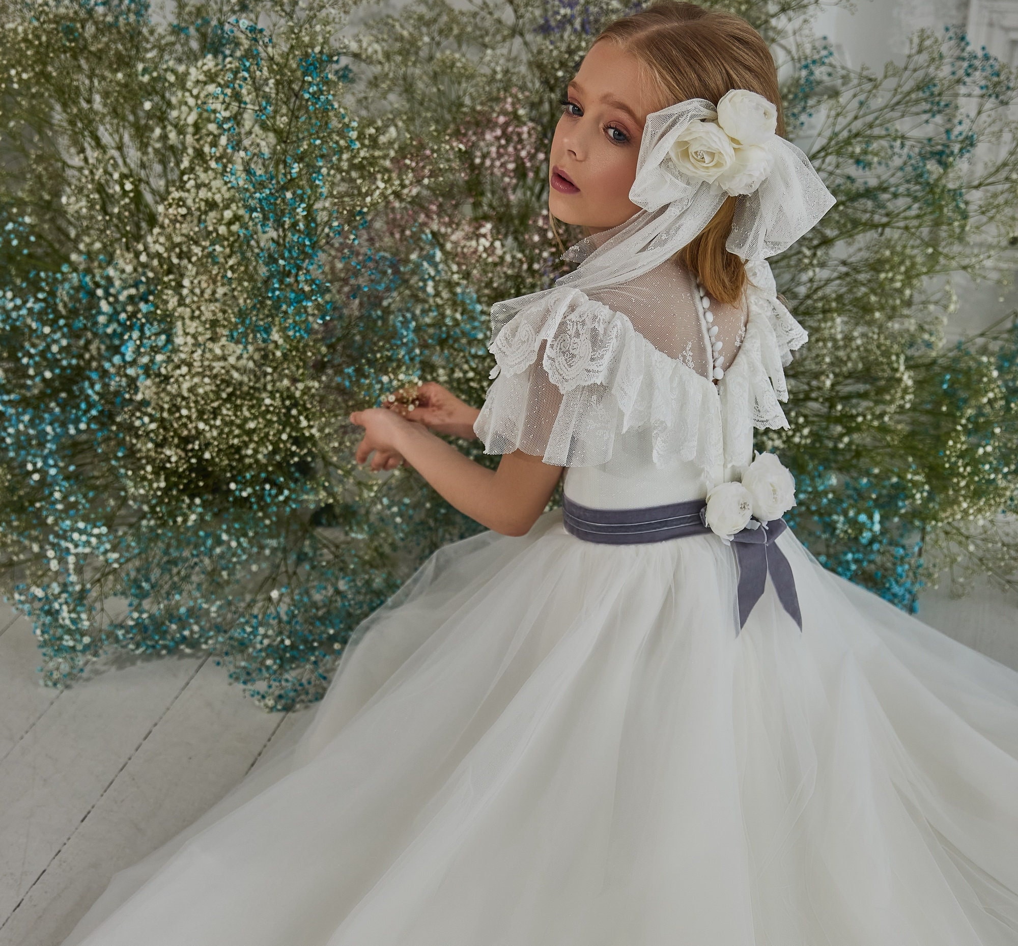 Delicate Tulle Dress for Communion or a Wedding for a Flower - Etsy