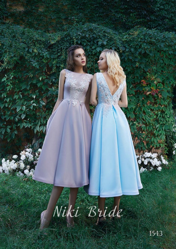 Smoke Blue Bridesmaid Dresses