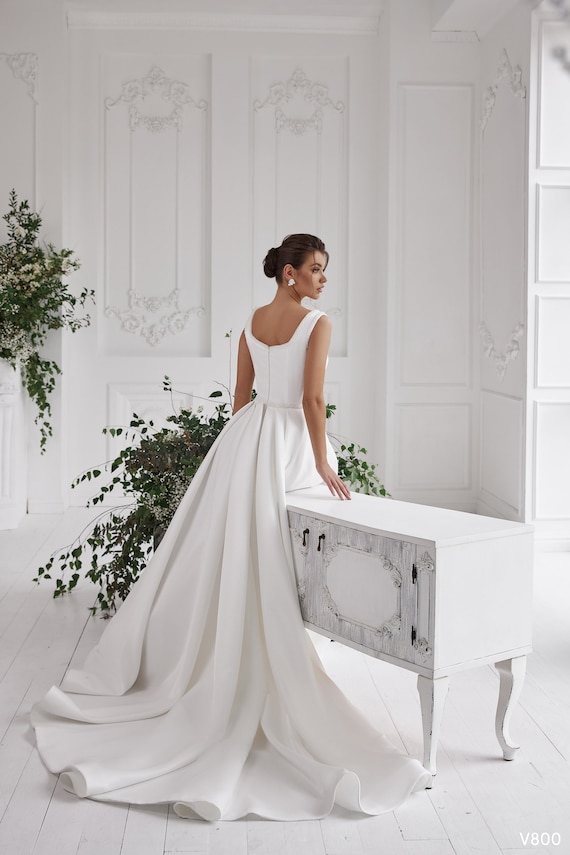 horizon Tot ziens Macadam Eenvoudige bruiloft A-lijn jurk gemaakt van koninklijk - Etsy België
