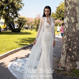 Ein entzückendes Hochzeits-Spitzenkleid mit üppigem Tüll | Etsy Österreich