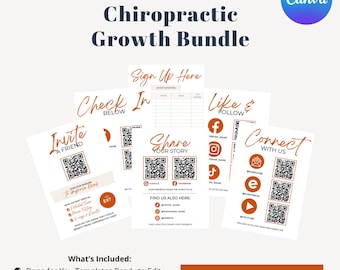 Chiropractic Growth Bundle, Canva Template for Review Requests, Social Media Check-Ins. Chiro Marketing Ideas