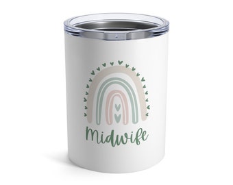 Perfect Gift for Midwife, Best Travel Mug, Beautiful Gift for Midwife, Stainless Steel Mug for Coffee or Tea