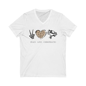 Peace Love Chiro Shirt - Chiropractor Gift - Halloween Chiro Shirt - Funny Apparel - Skeleton Spine Tee - DC School T-Shirt