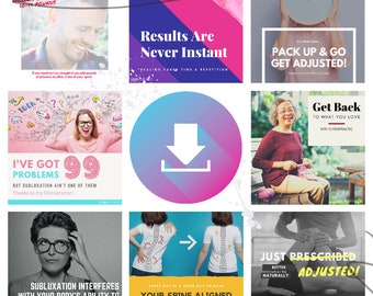 May include: A collage of nine colorful images promoting chiropractic care. The images feature people of different ages and backgrounds, with text that highlights the benefits of chiropractic care, such as improved posture, pain relief, and overall well-being.