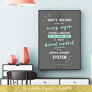 Greys Anatomy Chiropractic Poster, Chiropractor Gift, Chiropractic Poster, Chiropractic Graduation Gift, Chiropractic Art, Chiro Quote