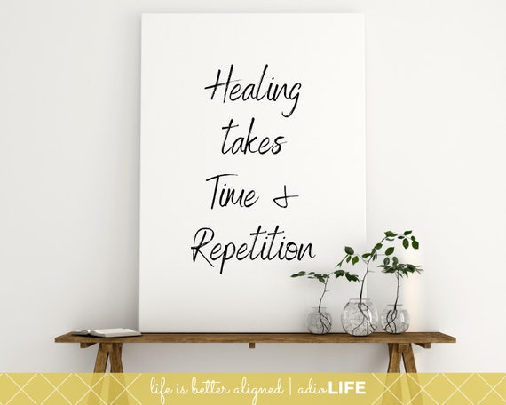 Healing Takes Time & Repetition, Chiropractor Poster, BJ Palmer Quote Poster Chiropractic Wall Art, Office Wall Decor, Chiropractor Quotes