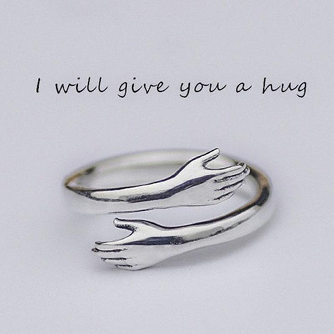 Adjustable Hug Ring Silver Ring Friendship Jewelry Hug Etsy