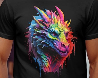 Watercolor Dragon T-Shirt, Fantasy Mythical Gift