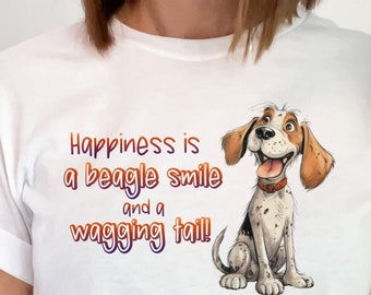 T-Shirt mit Beagle-Lächeln-Motiv, Shirt für Hundeliebhaber