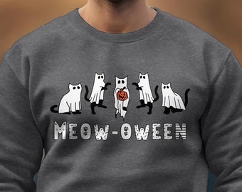 Ghost Cat Meow-oween Shirt | Spooky Halloween Tee