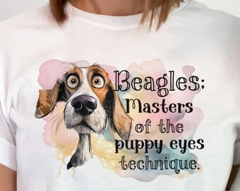 Beagle Welpen Augen Technik Shirt, Hunde-Liebhaber-T-Shirt