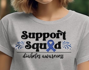 Support Squad Shirt, Diabetes Awareness Shirt, Blue Ribbon Shirt, Diabetes Warrior Shirt, T1D Shirt, Type 1 Diabetic Shirt, Survivor T-Shirt