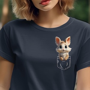 Bunny In Pocket Shirt, Pocket Rabbit Tee, Bunny Lover Gift, Bunny Pocket TShirt, Gift For Rabbit Lover, Pocket Bunny Tee, Cute Bunny Shirt