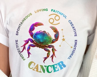 Camiseta del signo zodiacal Cáncer, camiseta de astrología, regalo de cumpleaños