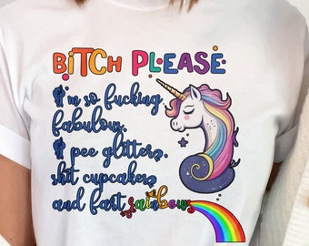 Camiseta engraçada com estampa de unicórnio e frase sarcástica.