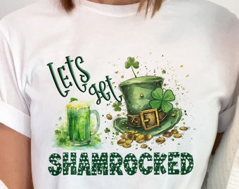 Lets Get Shamrocked St. Patrick's Day Drinking T-Shirt