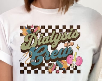 Retro dialysbesättnings-T-shirt, hemodialyspresent