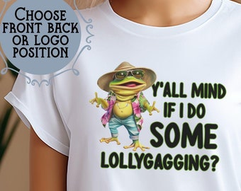 Grappig T-shirt met kikkerprint, vinden jullie het erg als ik een beetje aan het lanterfanteren ben?