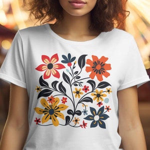 Retro Flowers T-Shirt, Floral Shirt, Summer Shirt, Gift For Mom, Retro Wildflower Tshirt, Boho Shirt, Retro Floral Tee, Nature Lover Shirt