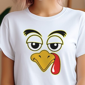 Funny Turkey Face Shirt – Hilarious Thanksgiving Tee for Turkey Day, Perfect for Holiday Gatherings, Family Dinners, Festive Celebrations