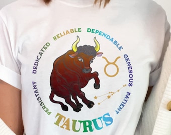 Chemise zodiaque taureau, t-shirt astrologie, cadeau d'anniversaire
