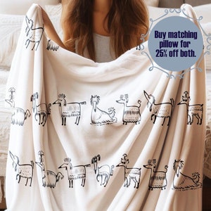 Manta para perros en blanco y negro: manta acogedora con dibujos de perros en línea, perfecta para amantes de los perros, decoración para mascotas o regalo único
