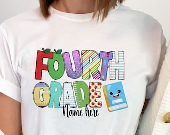 Custom Fourth Grade T-Shirt | Personalized Back To School Tee