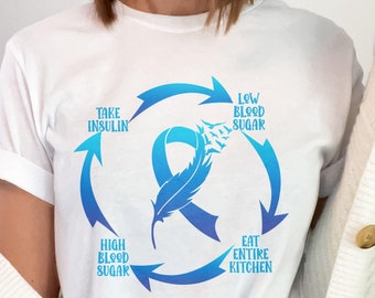 Diabetic Cycle Tshirt, Insulin Shirt, Type 1 Diabetes Shirt, Diabetes Tee, Funny Diabetic Shirt, Diabetes Awareness Gift, Cycle of Sugar Tee