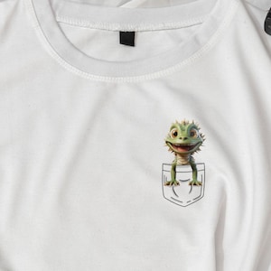 T-shirt lézard dans la poche, t-shirt drôle pour amoureux des animaux