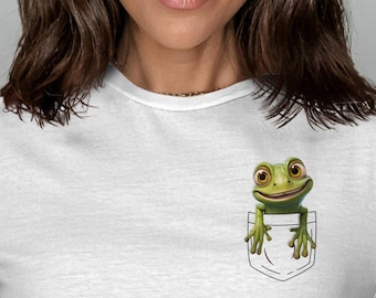 Frog in Pocket T-Shirt, Funny Animal Lover Tee