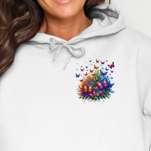 Colorful Butterfly Flock T-Shirt - Vibrant Nature-Inspired Design for Butterfly Lovers and Outdoor Enthusiasts