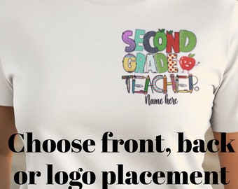Personalized Second Grade Teacher Shirt, Second Grade T-Shirt For Teacher Gift, School Tee, First Day Of Second Grade, Back To School