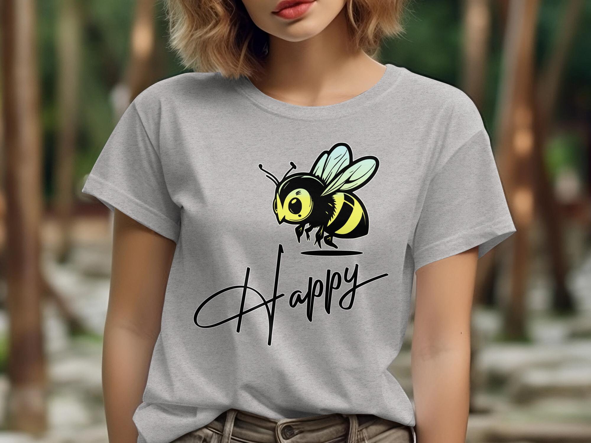 Bee Happy T-shirt, Positive Honey Bee Graphic Tee - Etsy Israel