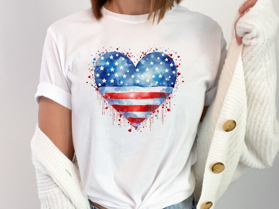 Usa Flag Heart Distressed Patriotic T-Shirt 4th Of July Gift Usa Flag Heart Distressed Patriotic T-Shirt 4th Of July Gift